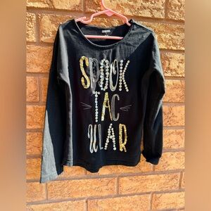 ▪️ 4/$25- Gymboree “Spooktacular” Jewelled & Sequinned Long Sleeve Top